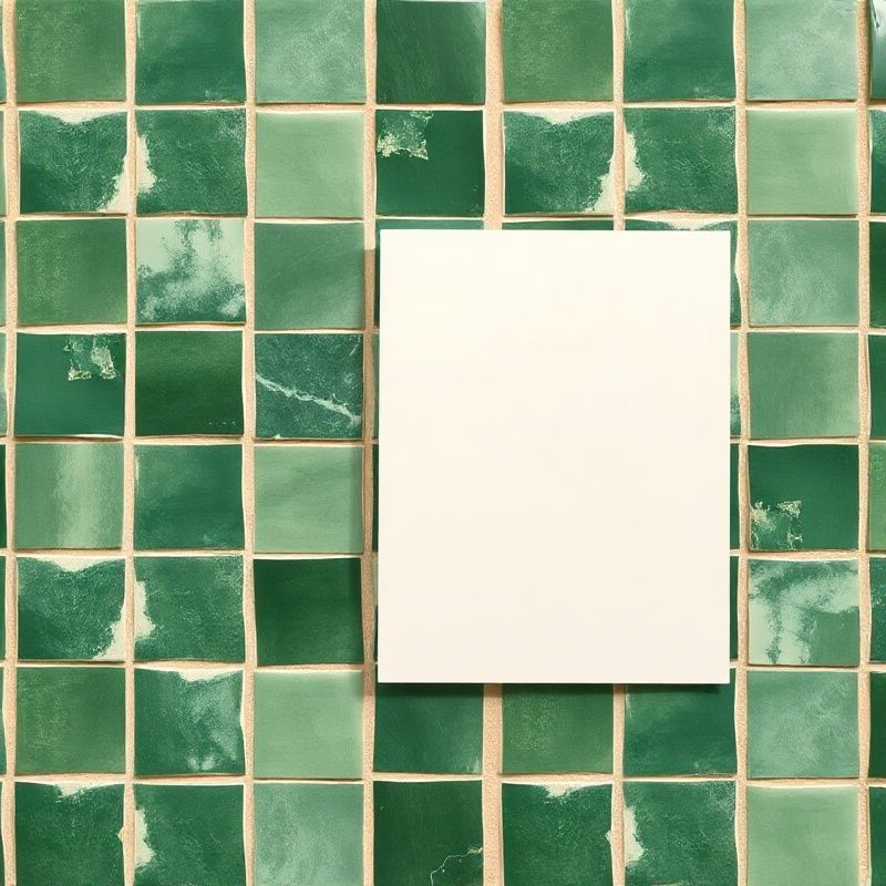 Muestrario cromático verde esmeralda con blanco crema